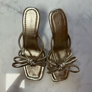 Loeffler Randall Margi Heels in Champagne Gold. Size 8.